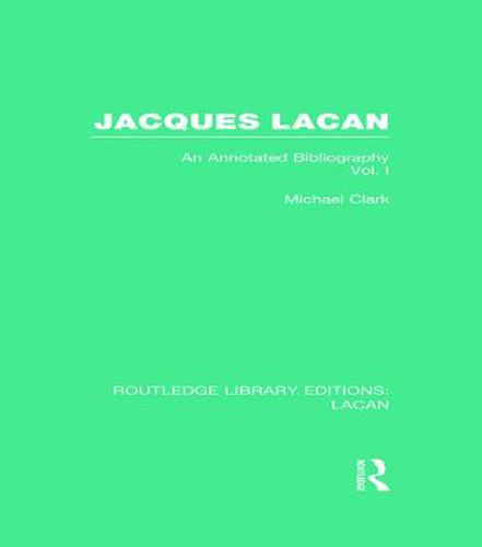 Cover image for Jacques Lacan: An Annotated Bibliography