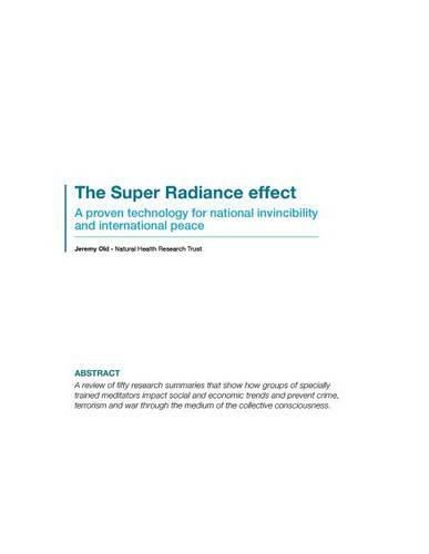 Cover image for The Super Radiance effect: A new technology for national invincibility and international peace