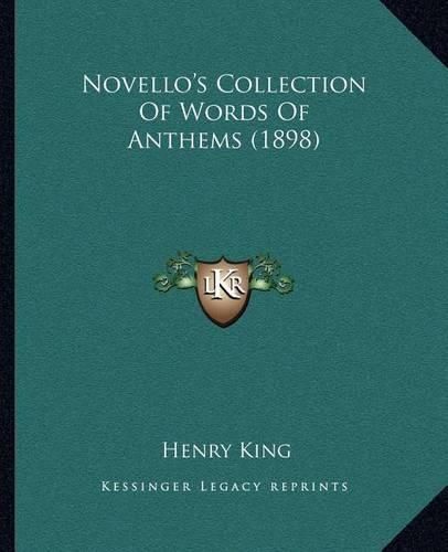 Cover image for Novello's Collection of Words of Anthems (1898)