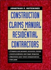 Cover image for Construction Claims Manual for Residential Contractors