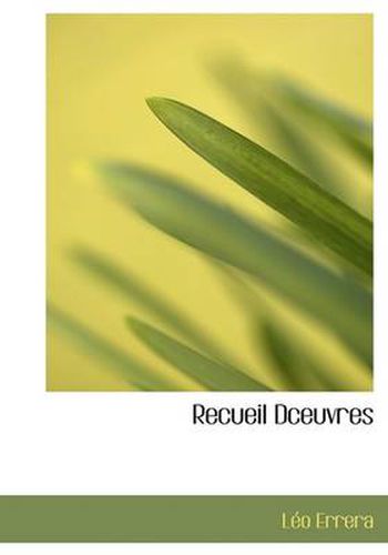 Cover image for Recueil Dceuvres