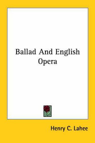 Cover image for Ballad and English Opera