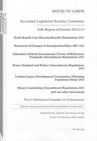 Cover image for 10th Report of Session 2012-13