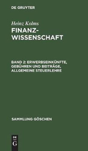 Cover image for Erwerbseinkunfte, Gebuhren und Beitrage, Allgemeine Steuerlehre
