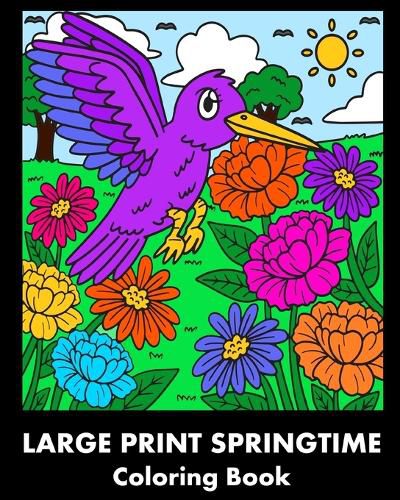 Cover image for Large Print Springtime Coloring Book