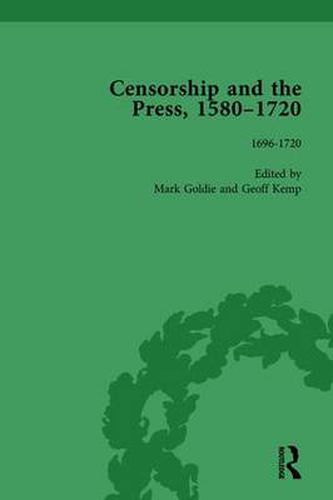 Cover image for Censorship and the Press, 1580-1720, Volume 4