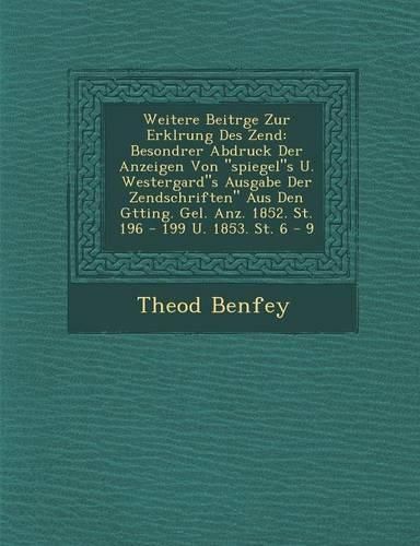 Cover image for Weitere Beitr GE Zur Erkl Rung Des Zend