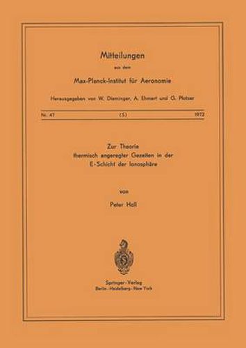 Cover image for Zur Theorie Thermisch Angeregter Gezeiten in Der E-Schicht Der Ionosphare