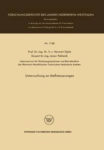 Cover image for Untersuchung an Messsteuerungen