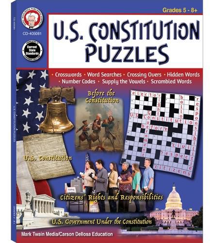 Cover image for U.S. Constitution Puzzles Workbook, Grades 5 - 12