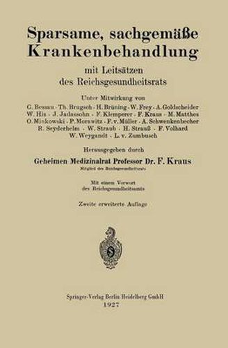 Cover image for Sparsame, Sachgemasse Krankenbehandlung: Mit Leitsatzen Des Reichsgesundheitsrats