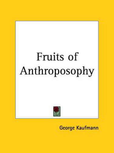 Cover image for Fruits of Anthroposophy (1922)