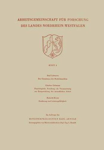 Cover image for Der Chemismus Der Muskelmaschine. Physiologische Forschung ALS Voraussetzung Zur Bestgestaltung Der Menschlichen Arbeit. Ernahrung Und Leistungsfahigkeit