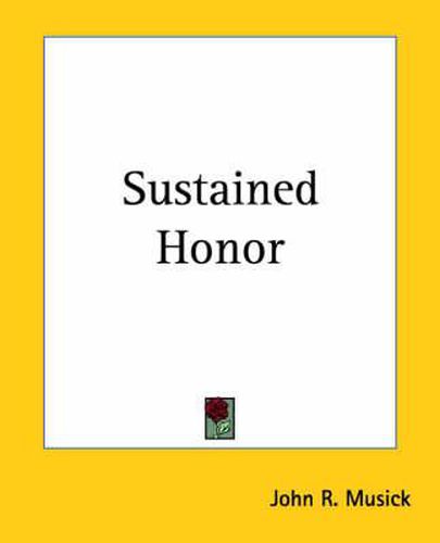 Cover image for Sustained Honor