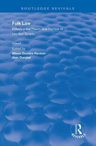 Cover image for Folk Law: Essays in the Theory and Practice of Lex Non Scripta