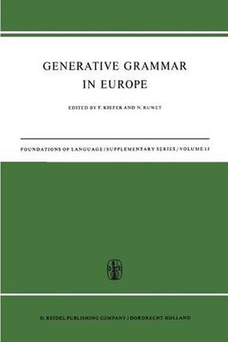 Cover image for Generative Grammar in Europe