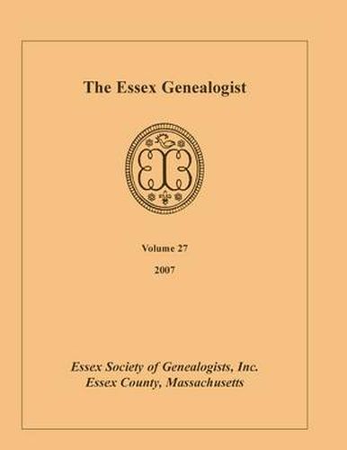 Cover image for The Essex Genealogist, Volume 27, 2007