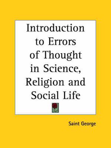 Cover image for Introduction to Errors of Thought in Science, Religion