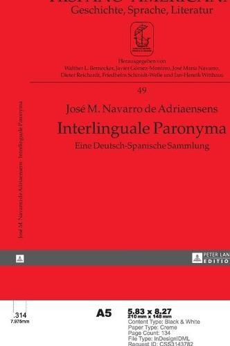 Cover image for Interlinguale Paronyma: Eine Deutsch-Spanische Sammlung