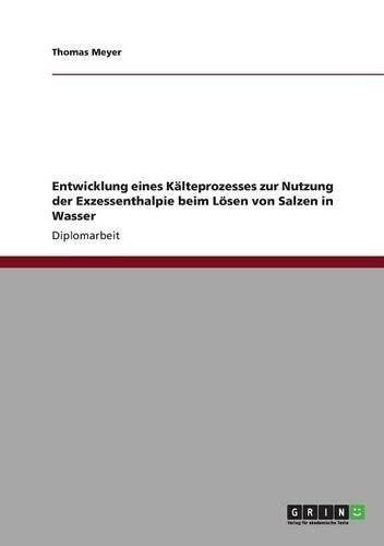 Cover image for Entwicklung Eines Kalteprozesses Zur Nutzung Der Exzessenthalpie Beim Losen Von Salzen in Wasser