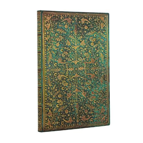 Cover image for 2027 Emerald Flower (Nature's Grace) Maxi 18-Month Softcover Dayplanner (Elastic Band Closure) Vertical