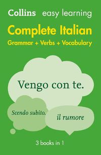 Cover image for Easy Learning Italian Complete Grammar, Verbs and Vocabulary (3 books in 1): Trusted Support for Learning