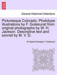 Cover image for Picturesque Colorado. Phototype Illustrations by F. Gutekunst from Original Photographs by W. H. Jackson. Descriptive Text and Sonnet by M. V. D.