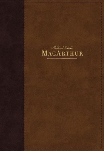 Cover image for NBLA Biblia de Estudio MacArthur, Leathersoft, Cafe, Interior a dos colores, con Indice
