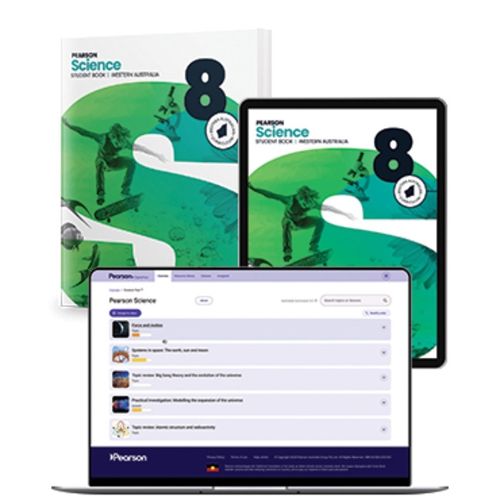 Cover image for Pearson Science 8 Western Australia Student Book, eBook and Digital Hub