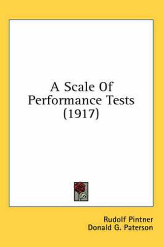 Cover image for A Scale of Performance Tests (1917)