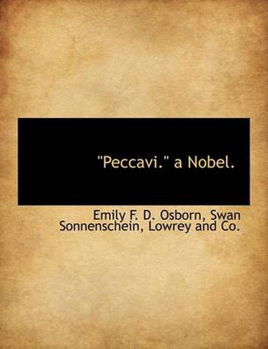 Cover image for Peccavi. a Nobel.