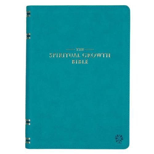 Cover image for The Spiritual Growth Bible, Study Bible, NLT - New Living Translation Holy Bible, Faux Leather, Teal