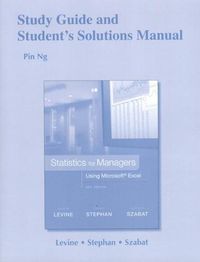 Cover image for Study Guide and Student's Solutions Manual Statistics for Managers Using Microsoft Excel