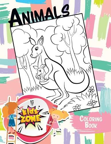 Cover image for Animals: Kids Zone Coloring Book