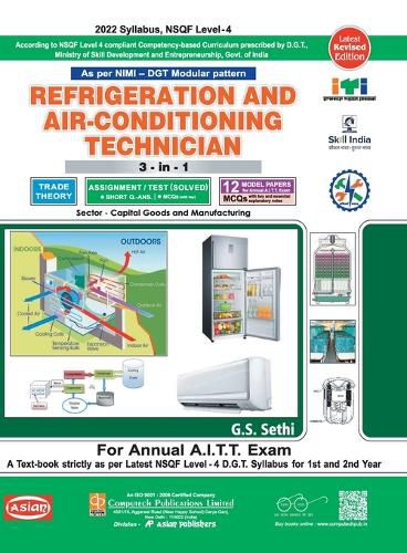 Cover image for Refrigeration & AC 3-In-1 Th./Asst./Model Papers (Nsqf -4 Syll.) 1st & 2nd Yr.