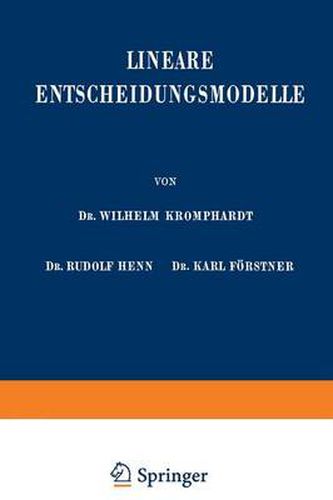Cover image for Lineare Entscheidungsmodelle