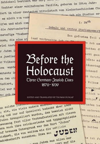 Cover image for Before the Holocaust