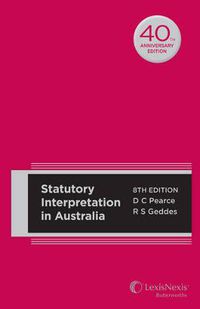 Cover image for Statutory Interpretation in Australia, 8th edition (Hard cover)