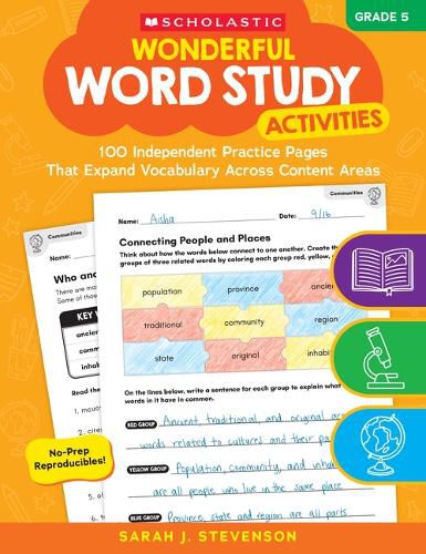 Cover image for Wonderful Word Study Activities: Grade 5: 100 Independent Practice Pages That Expand Vocabulary Across Content Areas