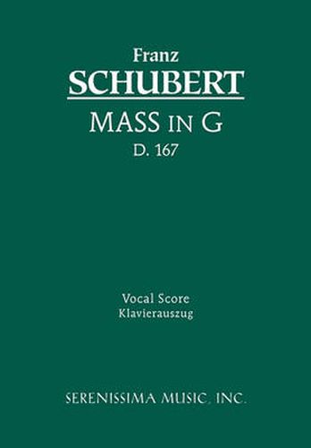 Cover image for Mass in G, D.167: Vocal score