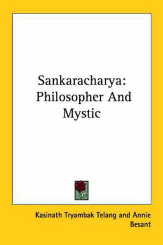 Cover image for Sankaracharya: Philosopher and Mystic