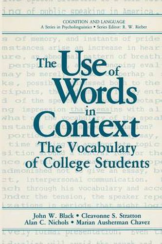 The Use of Words in Context: The Vocabulary of Collage Students