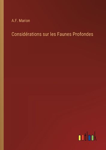 Cover image for Considerations sur les Faunes Profondes
