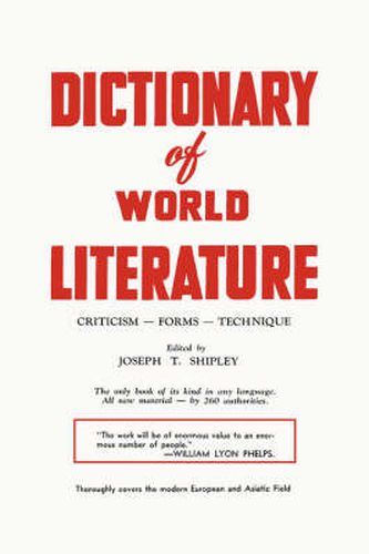 Cover image for Dictionary of World Literature