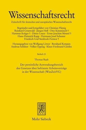 Cover image for Der persoenliche Anwendungsbereich des Gesetzes uber befristete Arbeitsvertrage in der Wissenschaft (WissZeitVG)