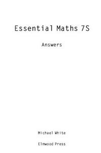 Cover image for Essential Maths 7S Answers