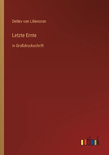 Cover image for Letzte Ernte