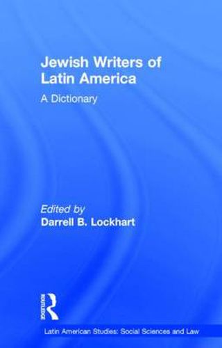 Cover image for Jewish Writers of Latin America: A Dictionary