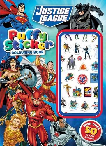 Cover image for Justice League: Puffy Sticker Colouring Book (Warner Bros. Featuring The Flash)