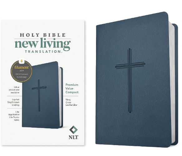 Cover image for NLT Premium Value Compact Bible, Filament Enabled (Leatherlike, Navy Cross)